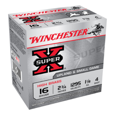 Winchester 16G Super X #4 32gram 2-3/4" Box 25 Rounds