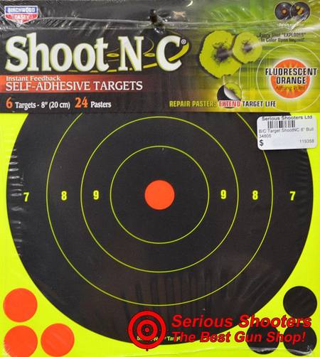 Birchwood Casey Target Shootnc 8" Bull 6 Sheet