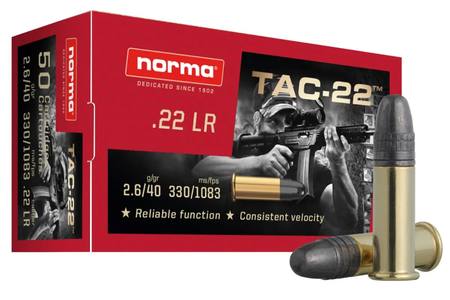 Buy Norma 22lr Tac-22 50 round packet in NZ. 